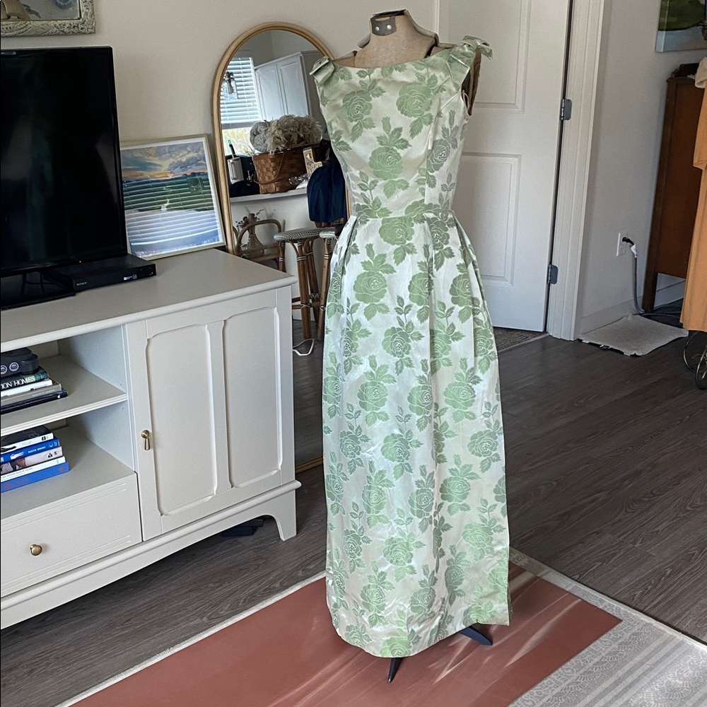 Vintage 1960s Will Steinman Original Floral Brocade Maxi Dress